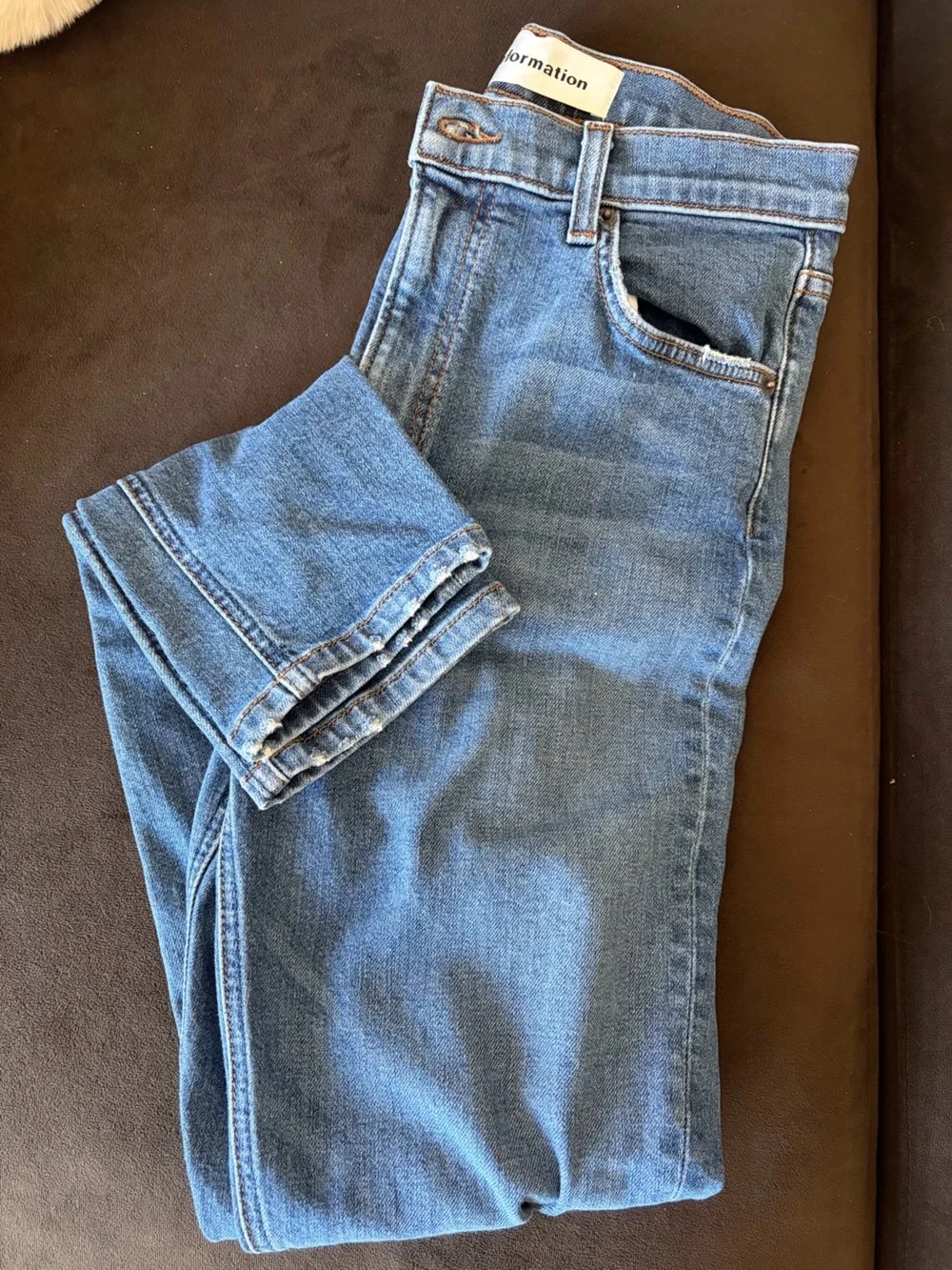 Reformation High and Skinny Jeans in Rhine Wash Size 28